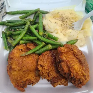 Fried chicken lunch