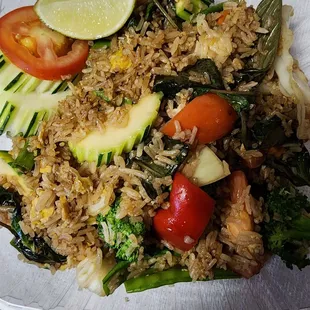 Basil Fried rice with veggies.