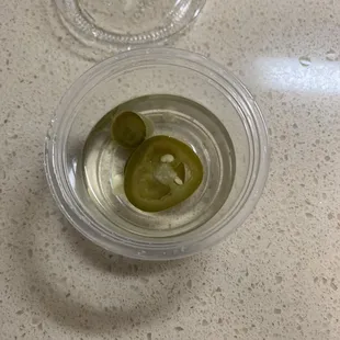 Vinegar with green pepper