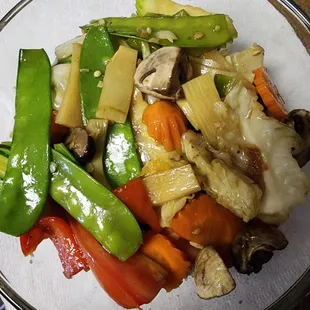 Mixed veggies over rice.