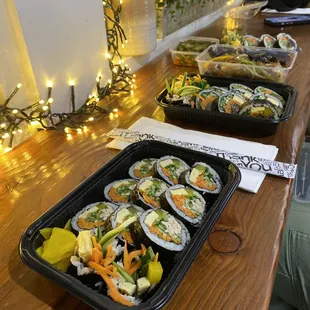 Tuna Gimbap Beef Bulgogi Gimbap Stir-Fried Glass Noodles Seasoned Cucumber Gobo Gimbap