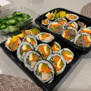 Fish cake kimbap and Beef Bulgogi Gimbap