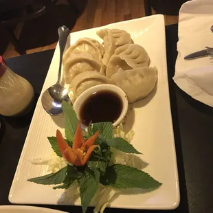 Steamed homemade dumplings.