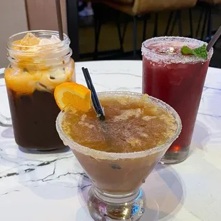 Thai iced tea (no whip), Havana sidecar &amp; pomegranate margarita