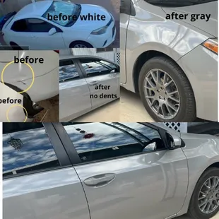 Km Review - before white color with pics of dents and after gray color change smooth no dents