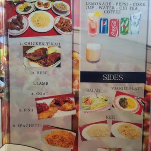 The other half of the menu.