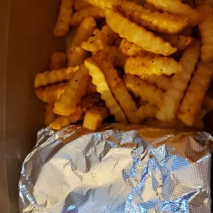 Burrito and fries