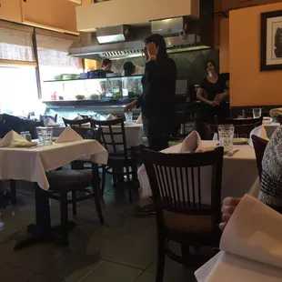 a woman in a restaurant