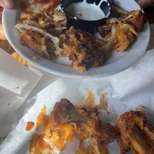 breading and fatty parts of the chicken. barely got to enjoy the chicken :/