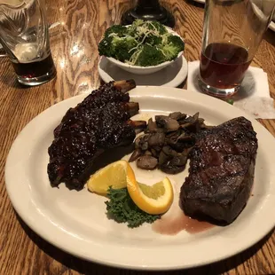 Guinness-marinated Filet and Rib special