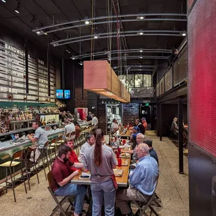 Big and very airy area. Extraordinary collection of bourbon and whiskey food.