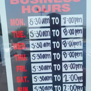 New hours