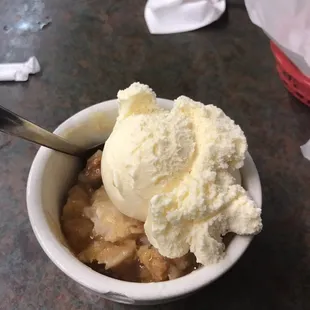 Peach cobbler and ice cream. Need I say more?