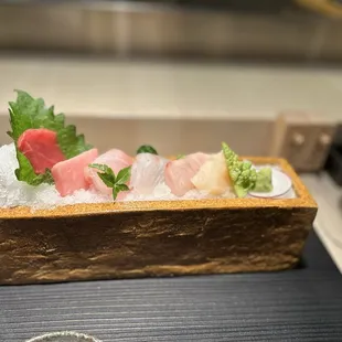 The sashimi course. Very high quality pieces of fish