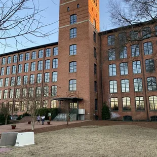 a brick building with a clock tower