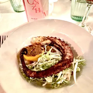 Grilled Octopus Frisée salad