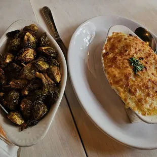 Roasted brussels sprouts - cranberries, maple balsamic reduction. Southern mac &amp; cheese - fontina, cheddar, pepperjack, toasted panko.