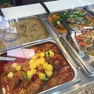 The food is always topped with fresh veggies.