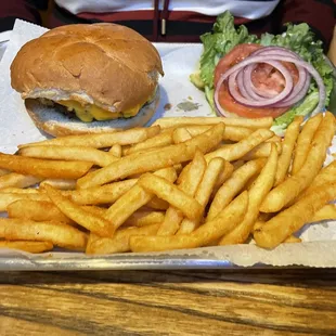 The Steak Burger with crispy fries.