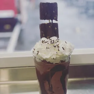 a chocolate milkshake