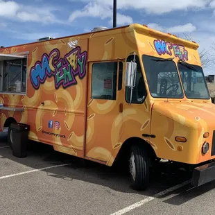 a food truck parked in a parking lot