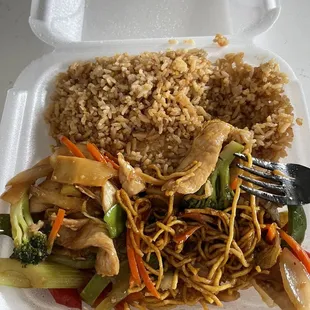 Chicken Chowmein with Fried Rice