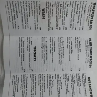 menu