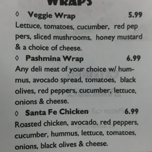 menu