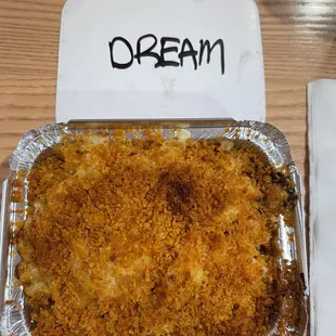 2 cheeses, sweet potato, maple syrup, bacon