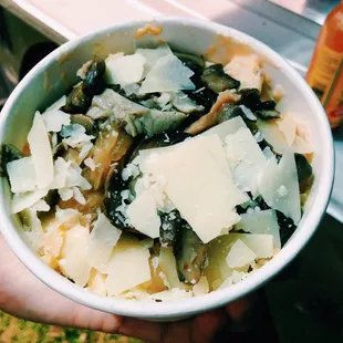 Papa Smurf (caramelized mushrooms, onions, Parmesan cheese) at Mo Pop Festival