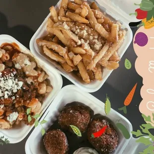 a variety of food in containers