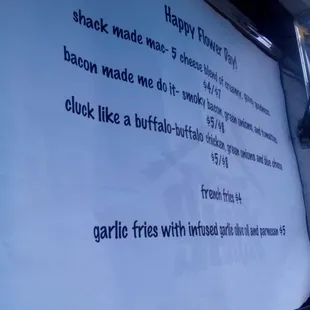 Flower Day menu