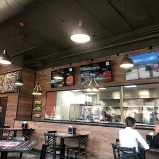 Kitchen, food prep and ordering area.