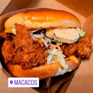 I ordered the hot macaco &amp; garlic parmesan fries both were bomb! The sandwich was huge and it could feed two people. Awesome prices