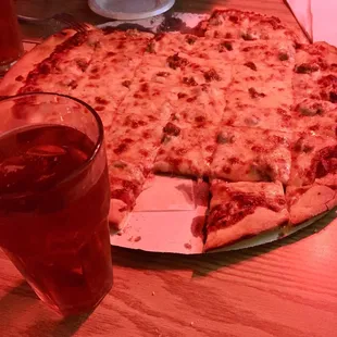 Not much better in this world than beer and pizza