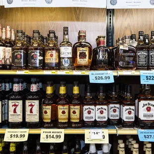 a variety of bottles