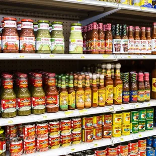 a variety of sauces