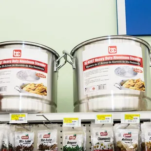 two buckets of macaroni and cheese