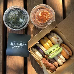 Easter tasting box + strawberry matcha macaron and TIRA-MAC-SUs (classic and cookies n creme)