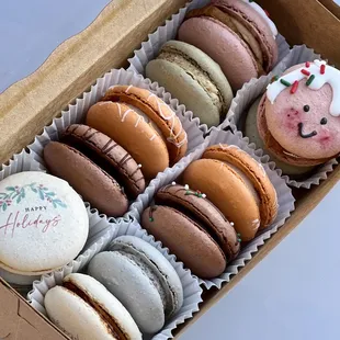 12pc Holiday Tasting Box (creme brûlée, cookie butter s'mores, peppermint brownie, churro, Mexican hot cocoa, cookies &amp; creme)