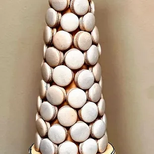 Macaroon tower, my favorite fillings are salted caramel, coffee, and Ferrero Rocher