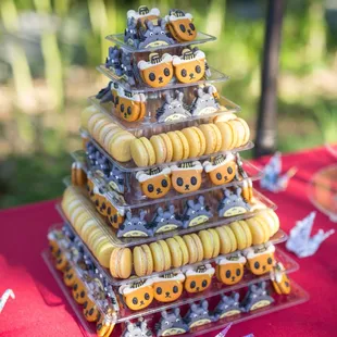 Macarons for our wedding. Totoro, tkdk honey bear, and round. Photo by Chung Li Photography.