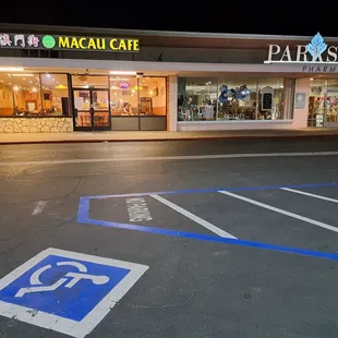 Outside the restaurant