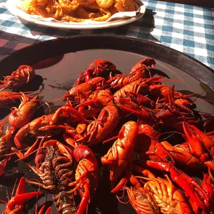 Lb of crawfish and shrimp basket