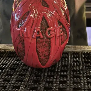 Fancy cup that the Mace drink comes in