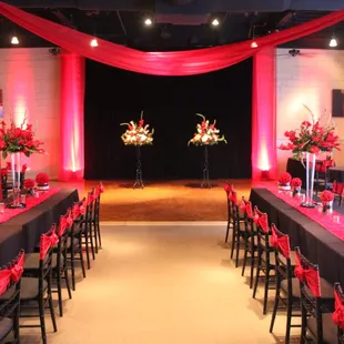 Wedding Ceremony with the procession between 2 Tuscan Style Tables
