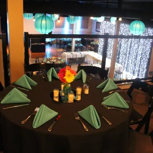 Teal Wedding with Light Curtain, LED Lights and Paper Lanterns