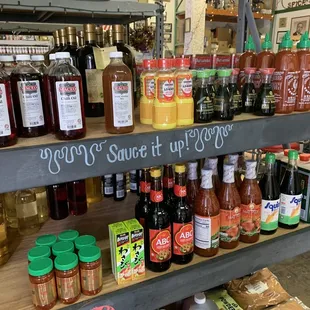 jars of various spices and condiments