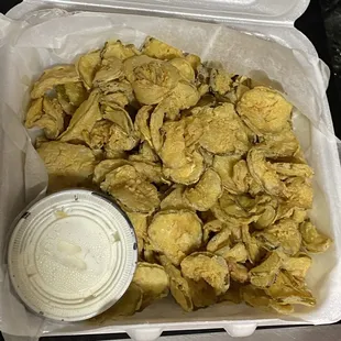 Pickle Chips ($6.99) - large portion, crispy, salty