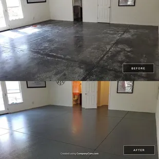 Before and After MACH ONE™ Epoxy Floors